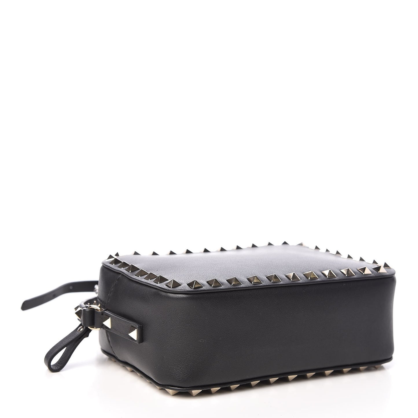 Calfskin Rockstud Camera Crossbody Bag Black
