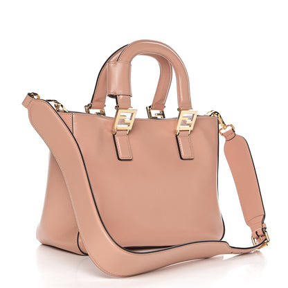 Fendi Vitello Glacier Small FF Tote Rosa Bourbon 2 of 10