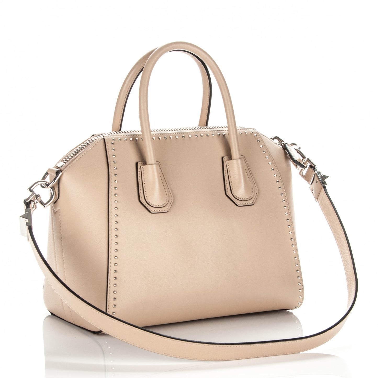 Calfskin Small Studded Antigona Beige Buff