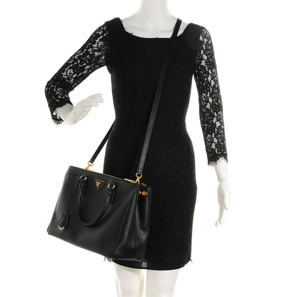 Prada Saffiano Lux Medium Double Zip Tote Nero Black 2 of 10