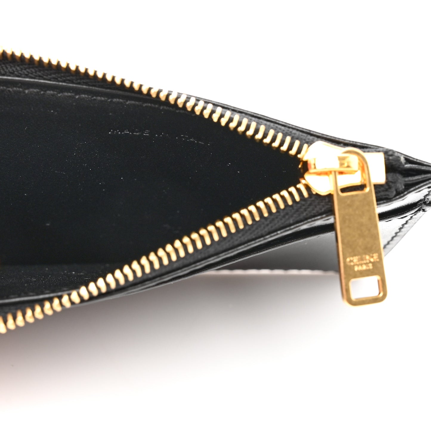 Calfskin Compact Triomphe Wallet With Coin Purse Black