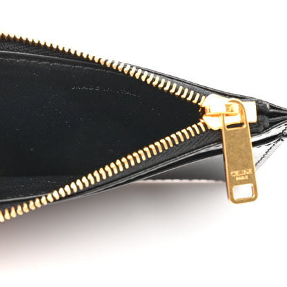 Celine Calfskin Compact Triomphe Wallet With Coin Purse Black 6 of 12