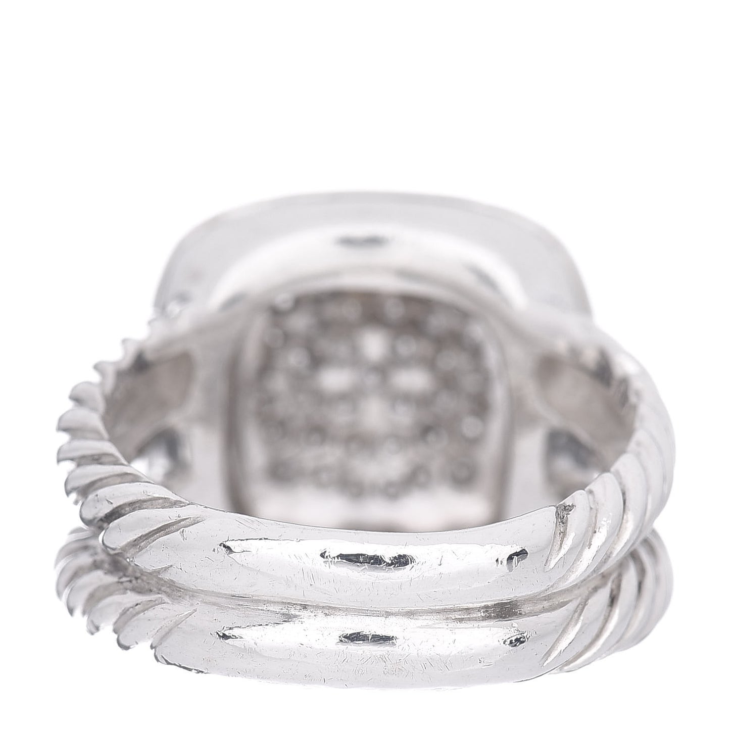 Sterling Silver Diamond 11mm Albion Pave Ring 52 6
