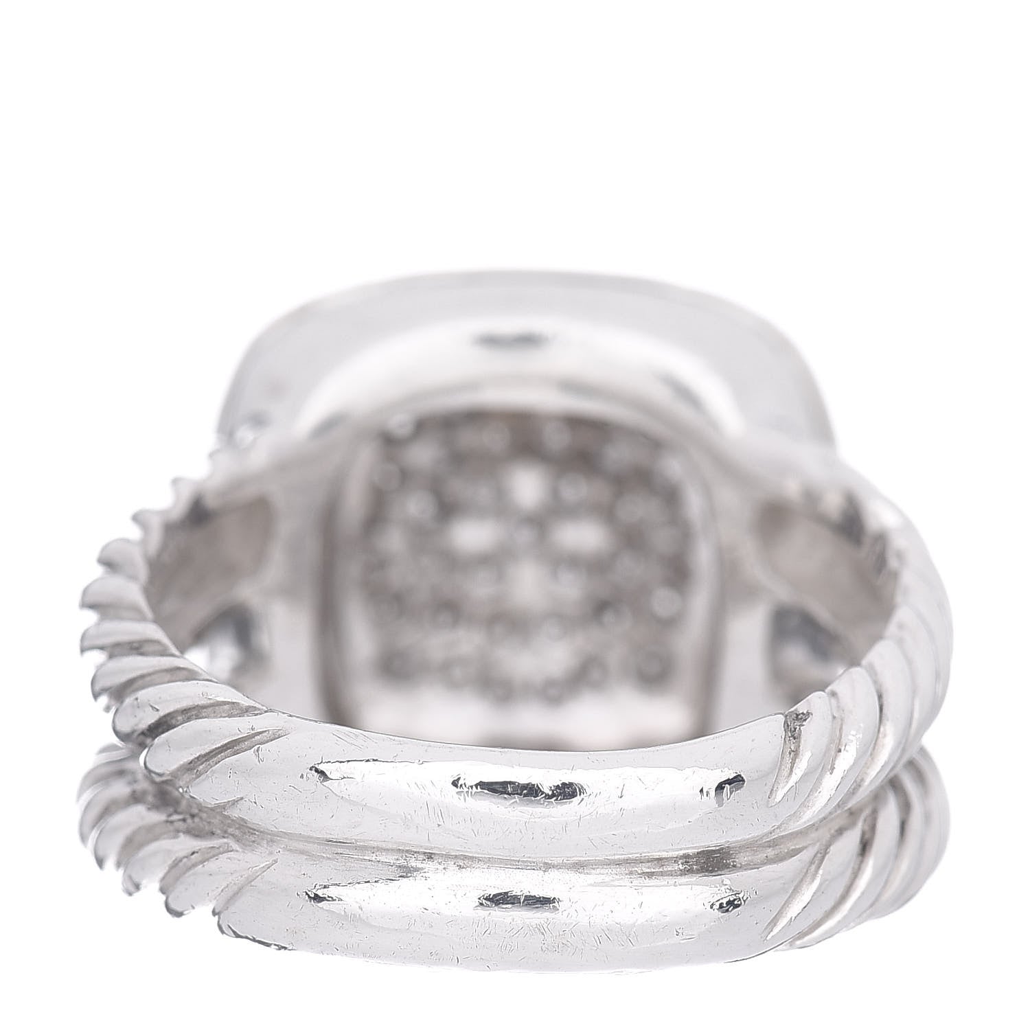 David Yurman Sterling Silver Diamond 11mm Albion Pave Ring 52 6 4 of 5