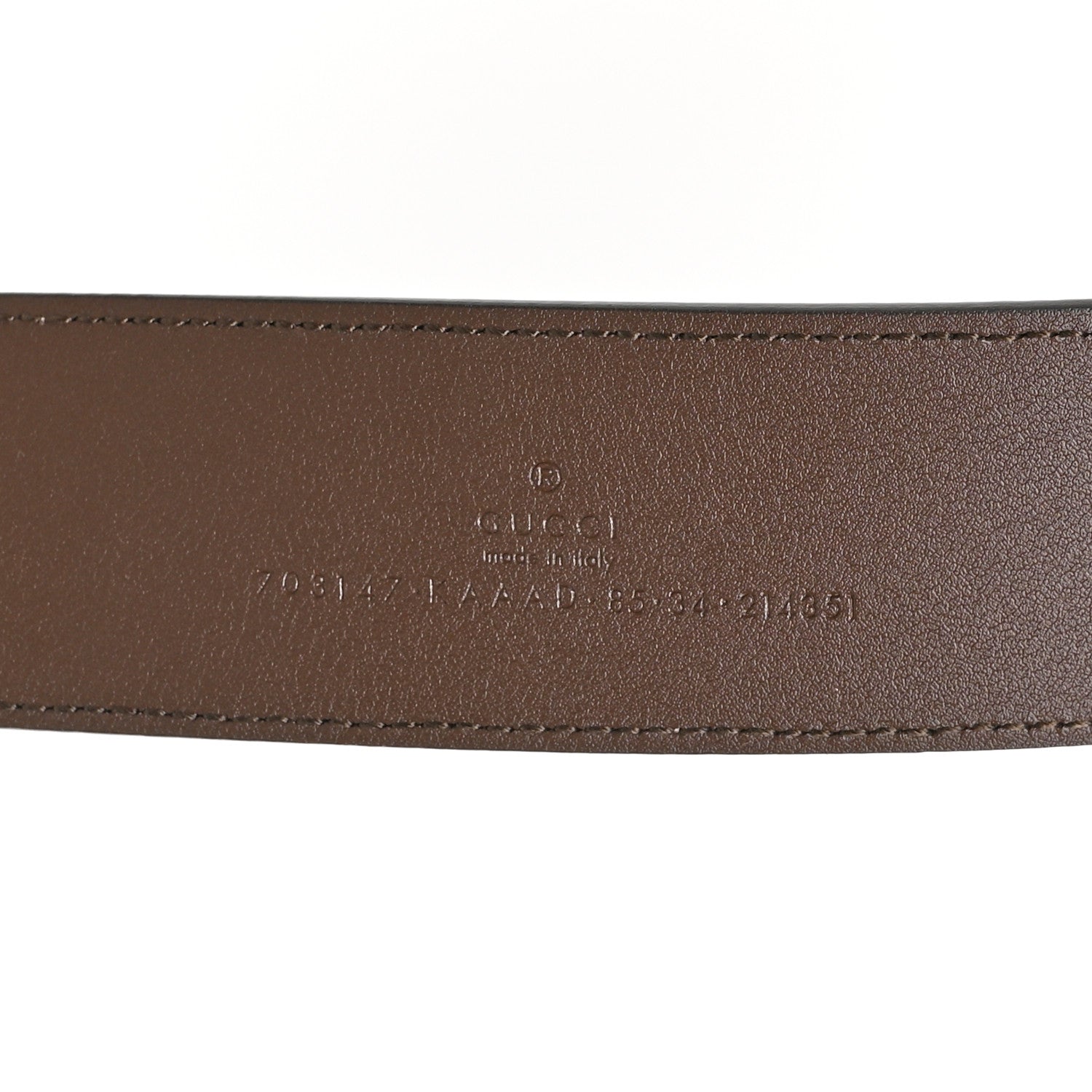 Gucci GG Supreme Monogram Textured Dollar Calfskin Blondie 40mm Belt 85 34 Beige Ebony New Acero 4 of 4