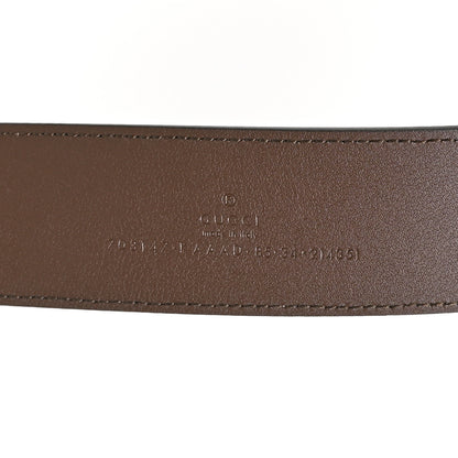 Gucci GG Supreme Monogram Textured Dollar Calfskin Blondie 40mm Belt 85 34 Beige Ebony New Acero 4 of 4