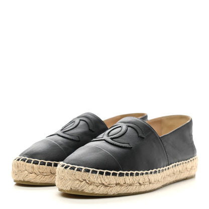 Chanel Lambskin CC Espadrilles 36 Black 3 of 9