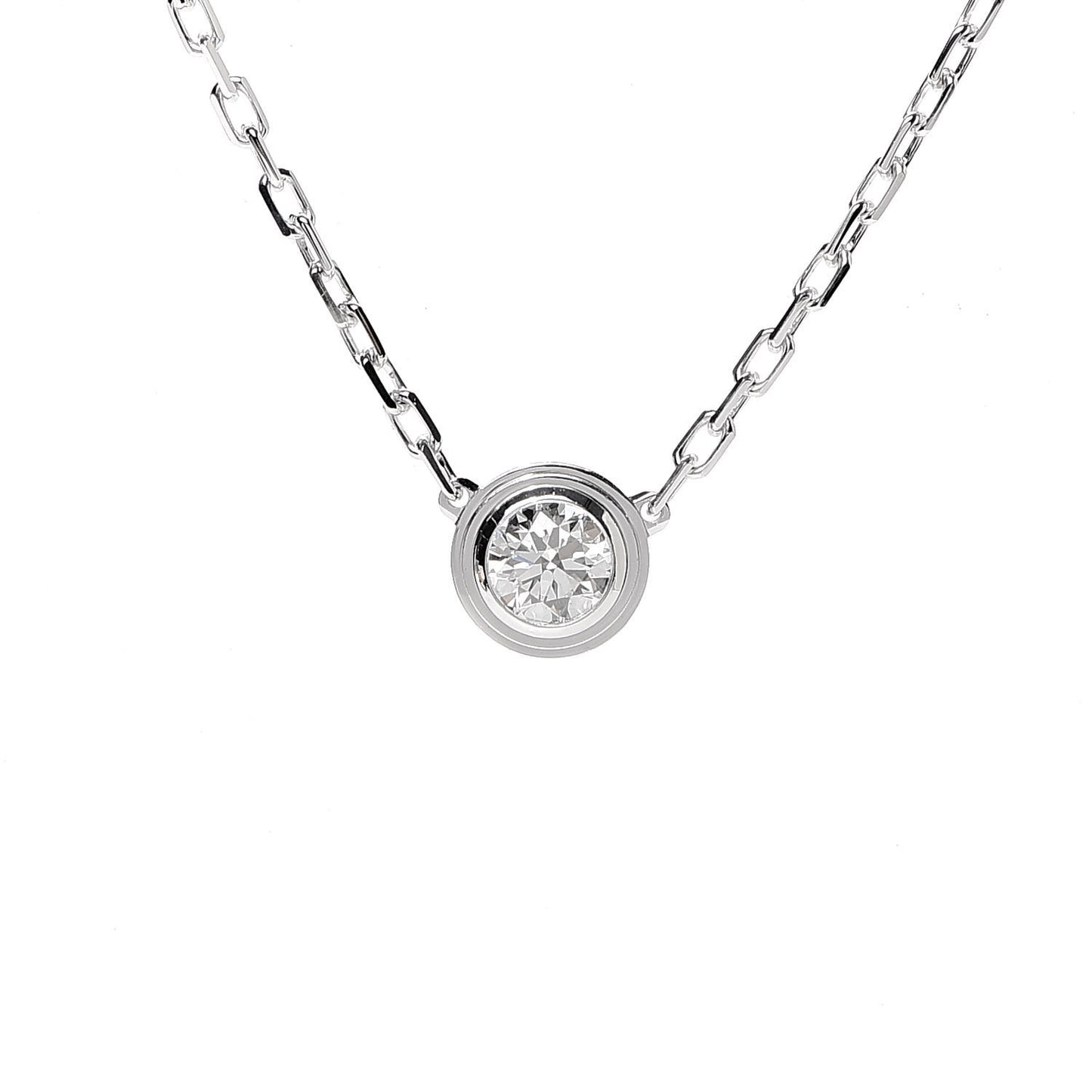 18K White Gold Diamond LM D'Amour Pendant Necklace