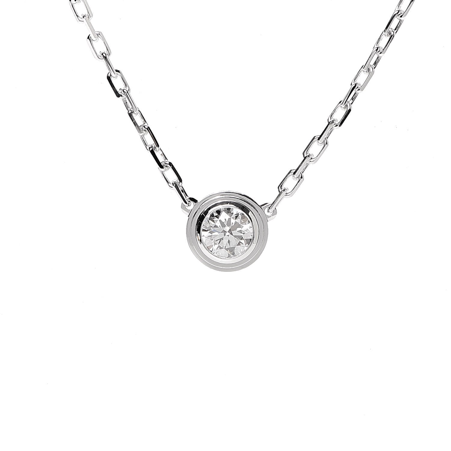 Cartier 18K White Gold Diamond LM D'Amour Pendant Necklace 4 of 6