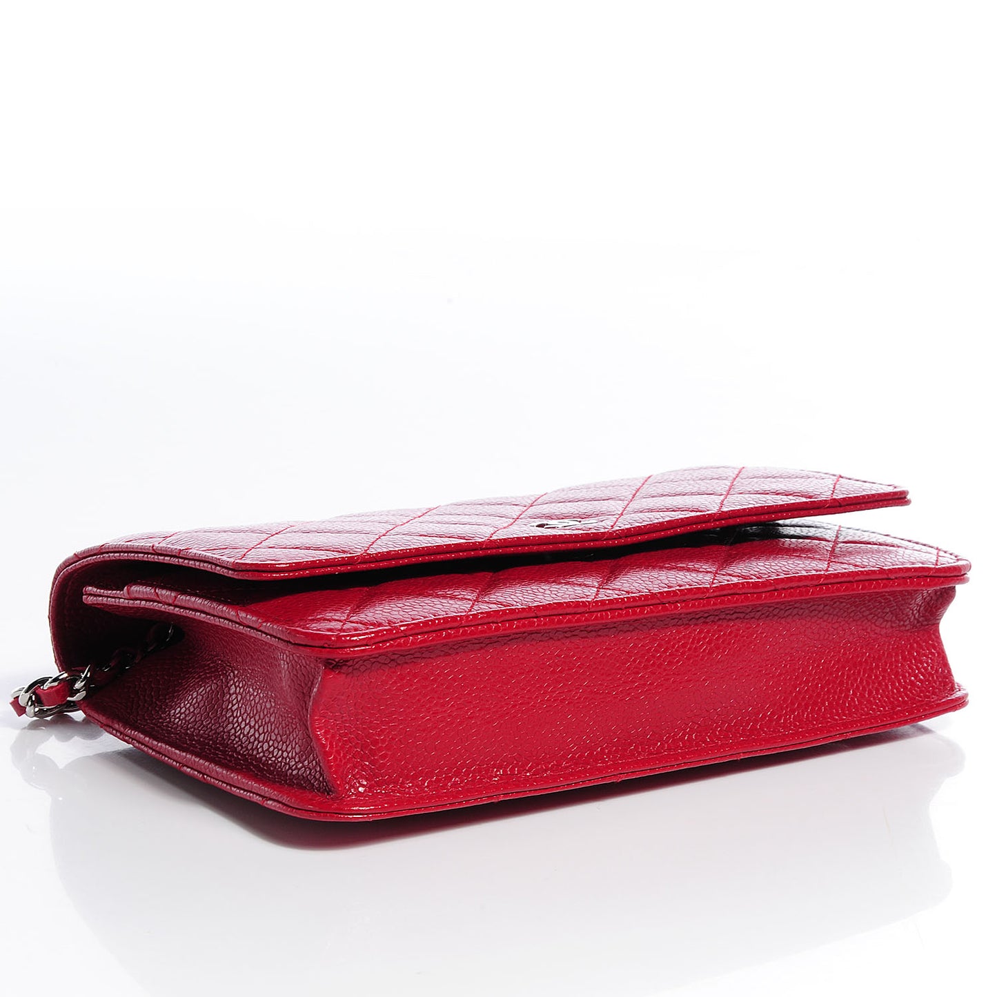 Caviar Quilted Wallet on Chain WOC Red