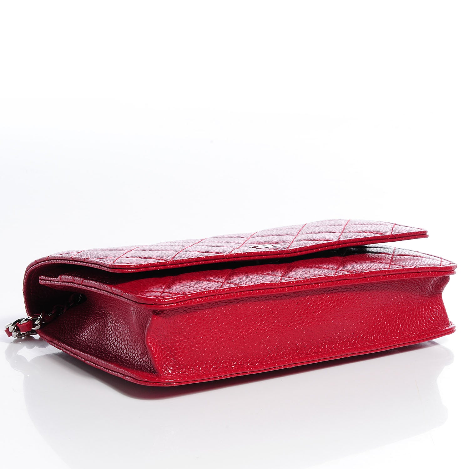 Chanel Caviar Quilted Wallet on Chain WOC Red 4 of 9