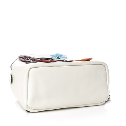 Fendi Vitello Century Nappa Flowerland Studded Mini Backpack White Ice Multicolor 4 of 10