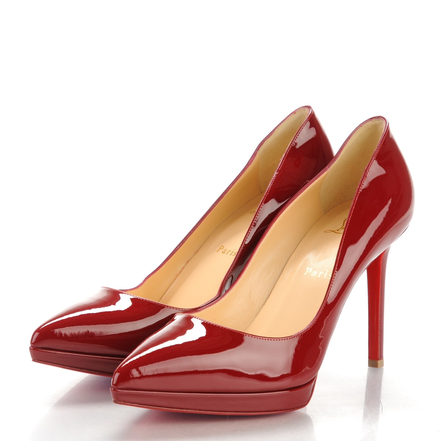 Christian Louboutin Patent Pigalle Plato 100 Pumps 40 Carmine 3 of 7
