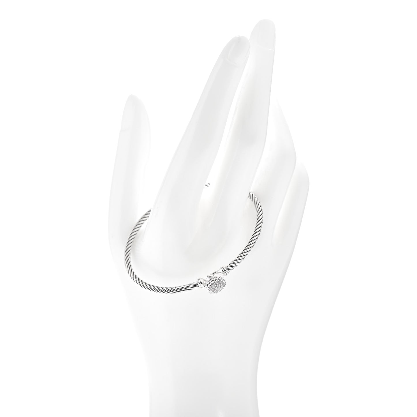 Sterling Silver Diamond 3mm Chatelaine Bracelet