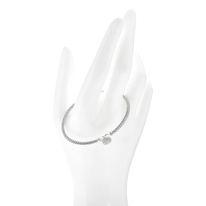 David Yurman Sterling Silver Diamond 3mm Chatelaine Bracelet 2 of 4