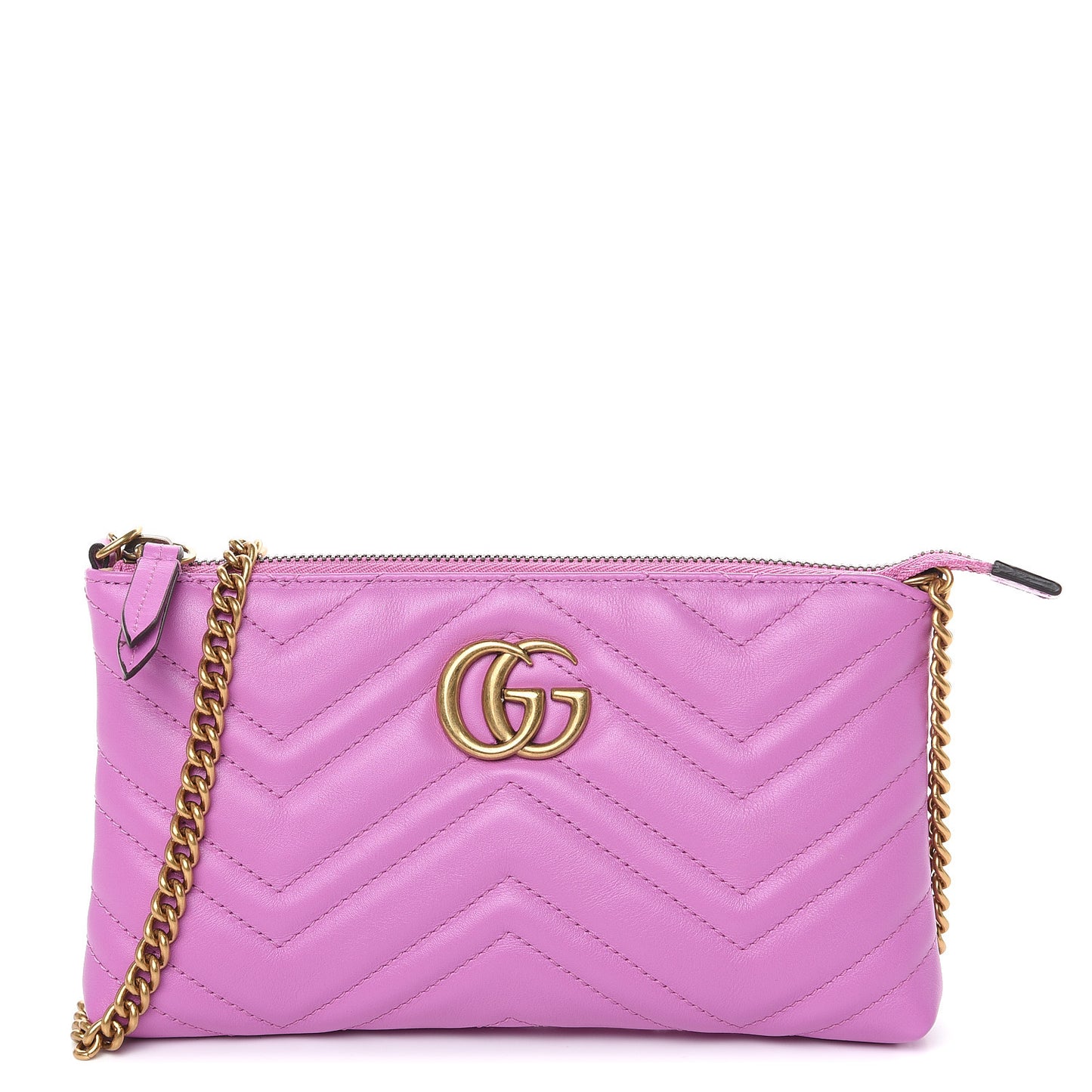 Calfskin Matelasse Mini GG Marmont Chain Bag Candy Mousse