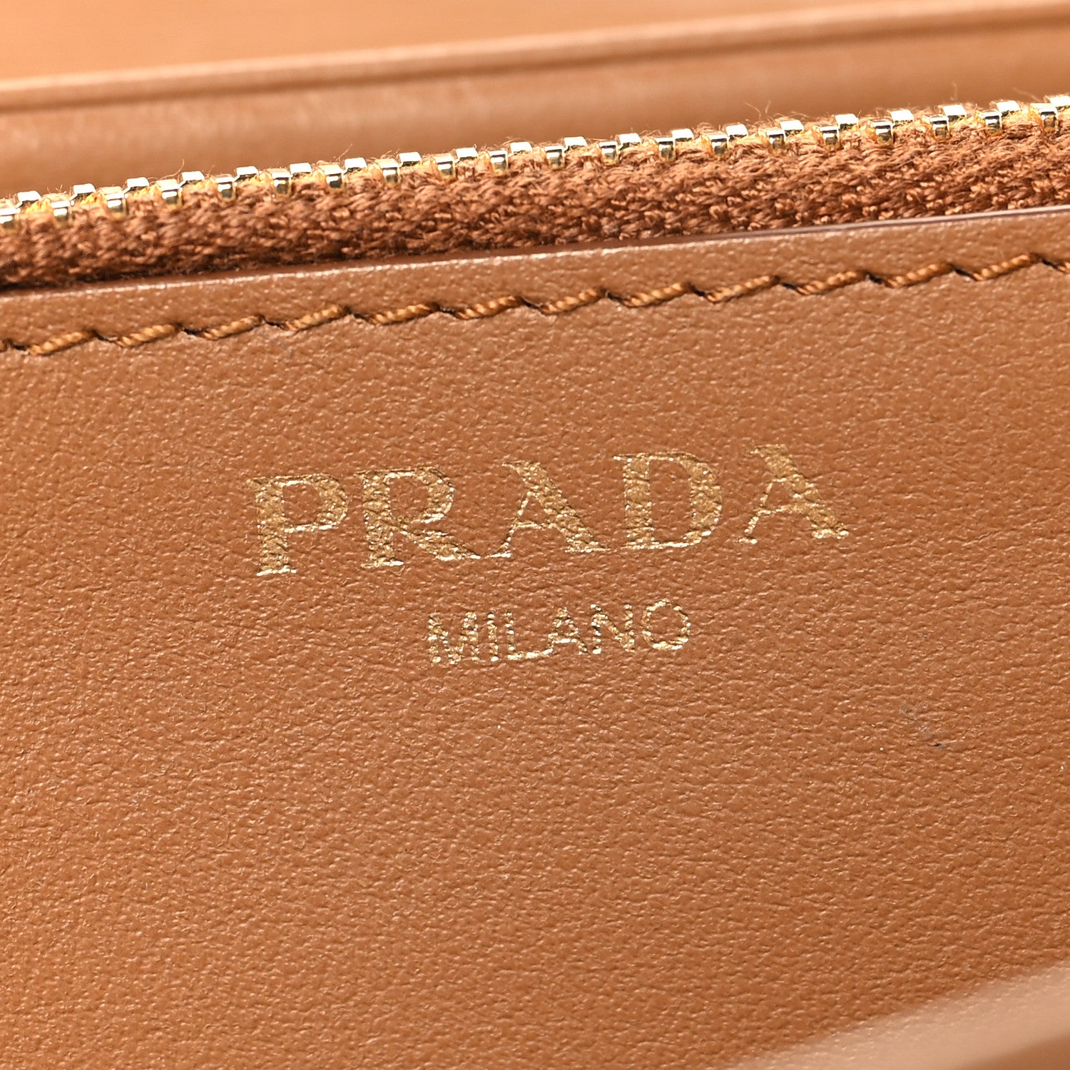 Prada Vitello Move Metal Oro Chain Wallet Caramel 6 of 9