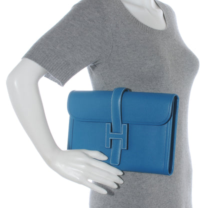Hermes Epsom Jige Clutch Bleu Izmir 2 of 7