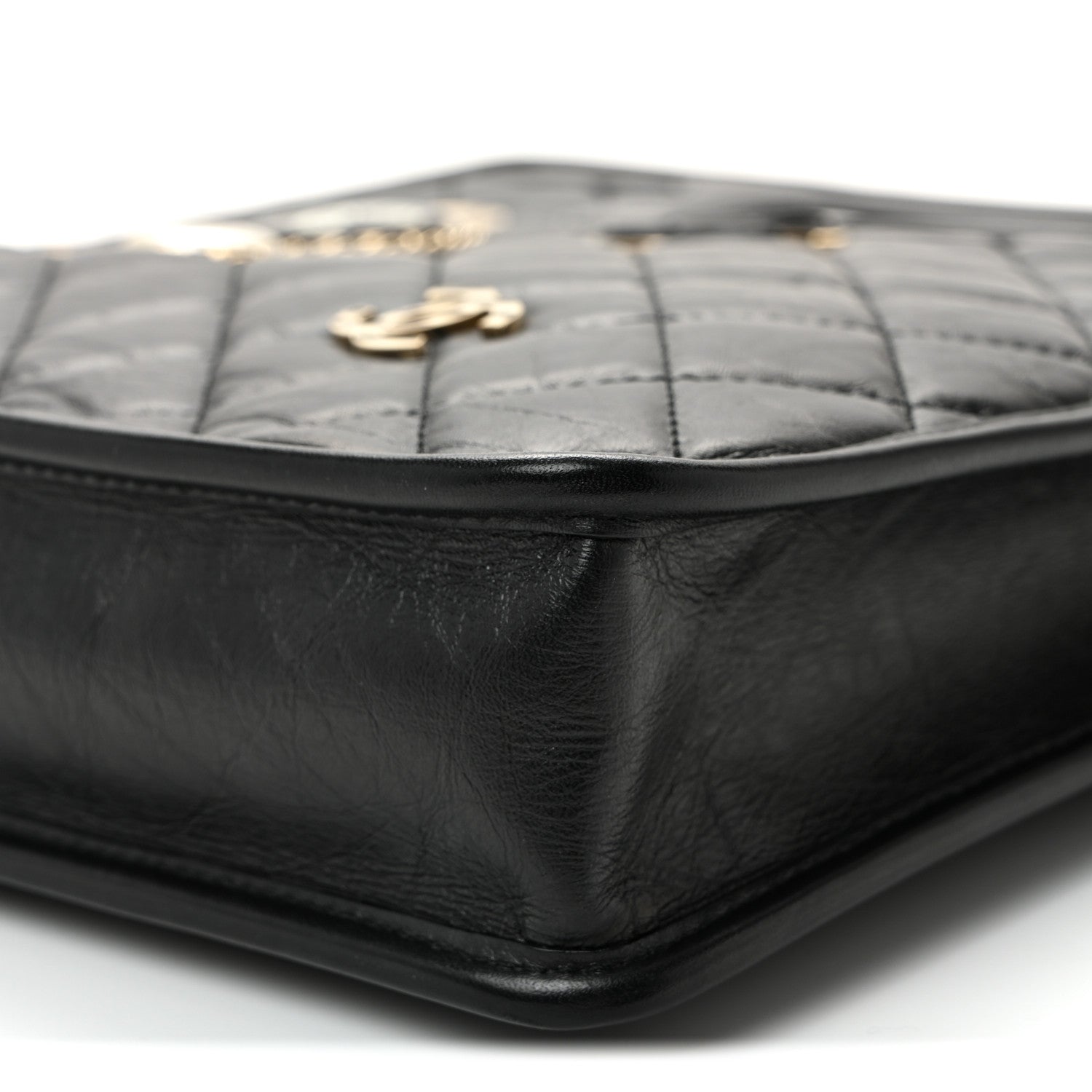 Chanel Aged Calfskin Small Charms Shopping Bag Black 10 of 10