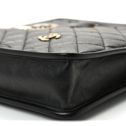 Chanel Aged Calfskin Small Charms Shopping Bag Black 10 of 10