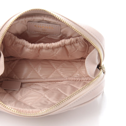 Chanel Caviar Quilted Small Curvy Pouch Cosmetic Case Light Pink 5 of 9