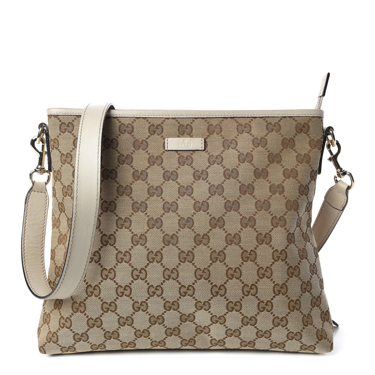 Gucci Monogram Medium Flat Messenger Bag Off White 1 of 11