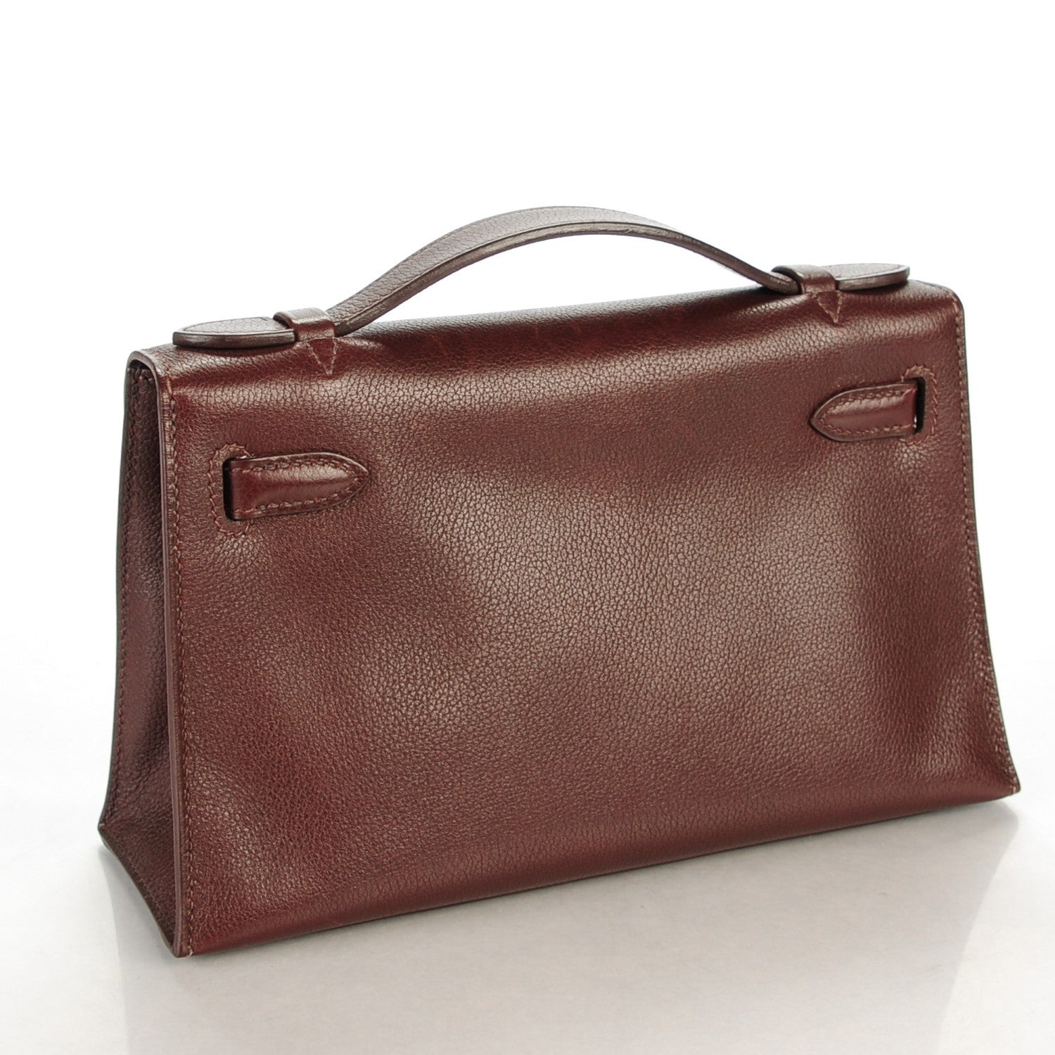 Hermes Evergrain Kelly Pochette Clutch Havane 3 of 19