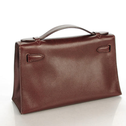 Hermes Evergrain Kelly Pochette Clutch Havane 3 of 19