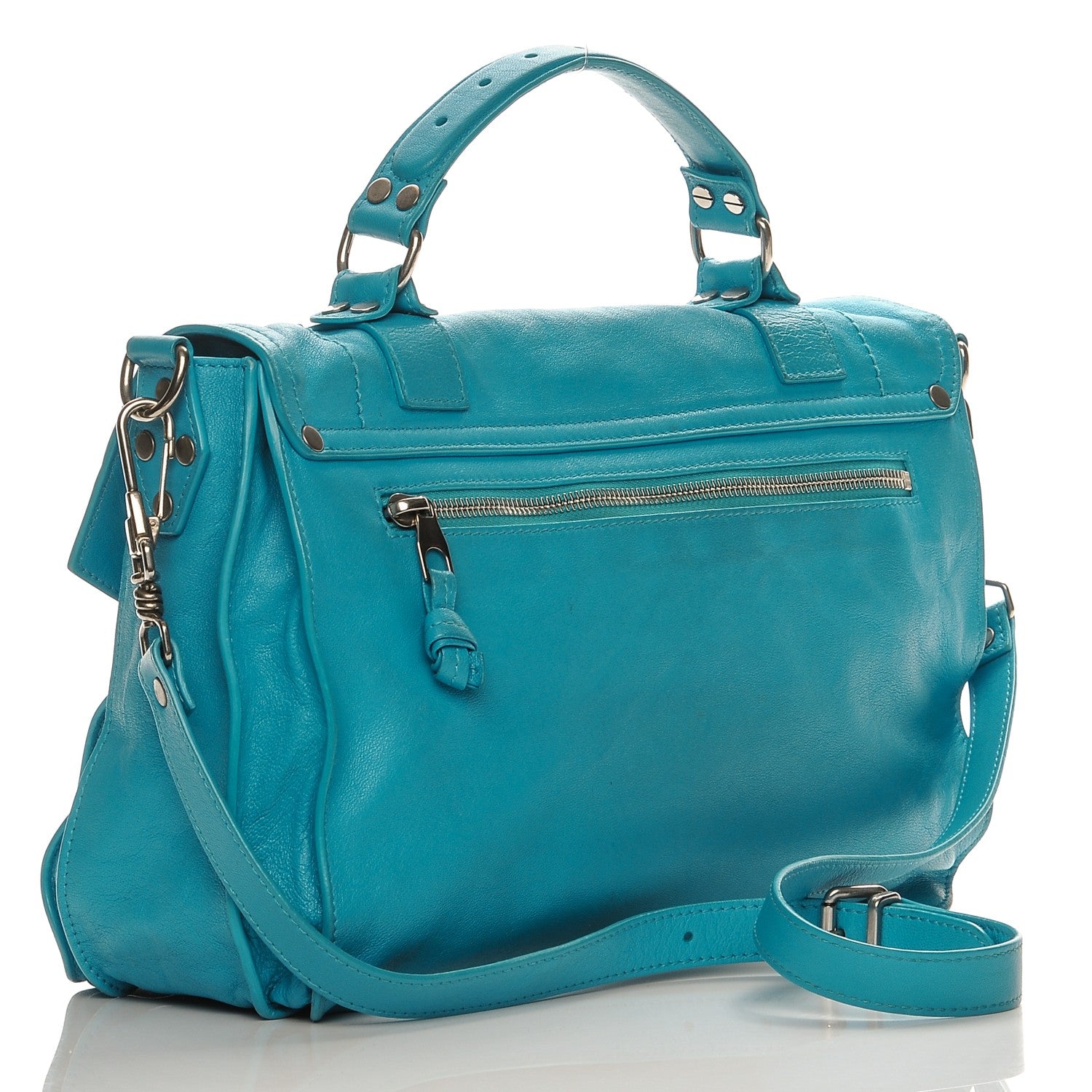 Proenza Schouler Lambskin Medium PS1 Satchel Turquoise 3 of 8