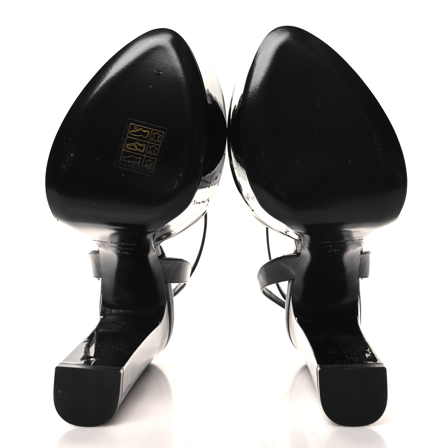 Patent Jodie 95 Platform Sandals 38 Black