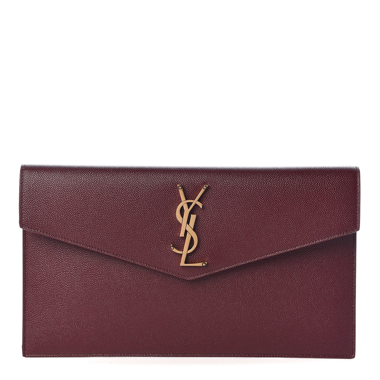 Saint Laurent Grain De Poudre Uptown Pouch Burgundy 1 of 7
