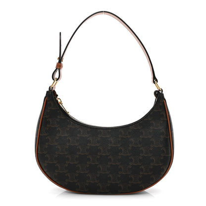 Celine Triomphe Canvas Calfskin Ava Shoulder Bag Tan 1 of 10
