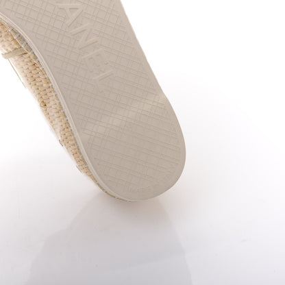 Chanel PVC Raffia CC Espadrilles 35 Beige 6 of 9