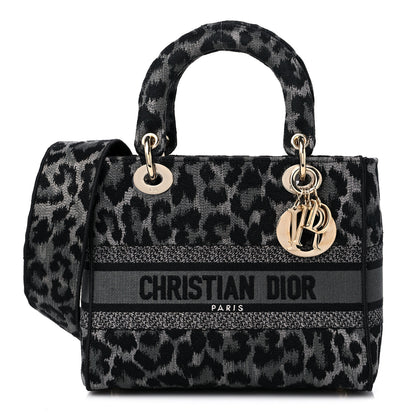 Christian Dior Canvas Mizza Embroidered Medium Lady D-Lite Gray 1 of 8