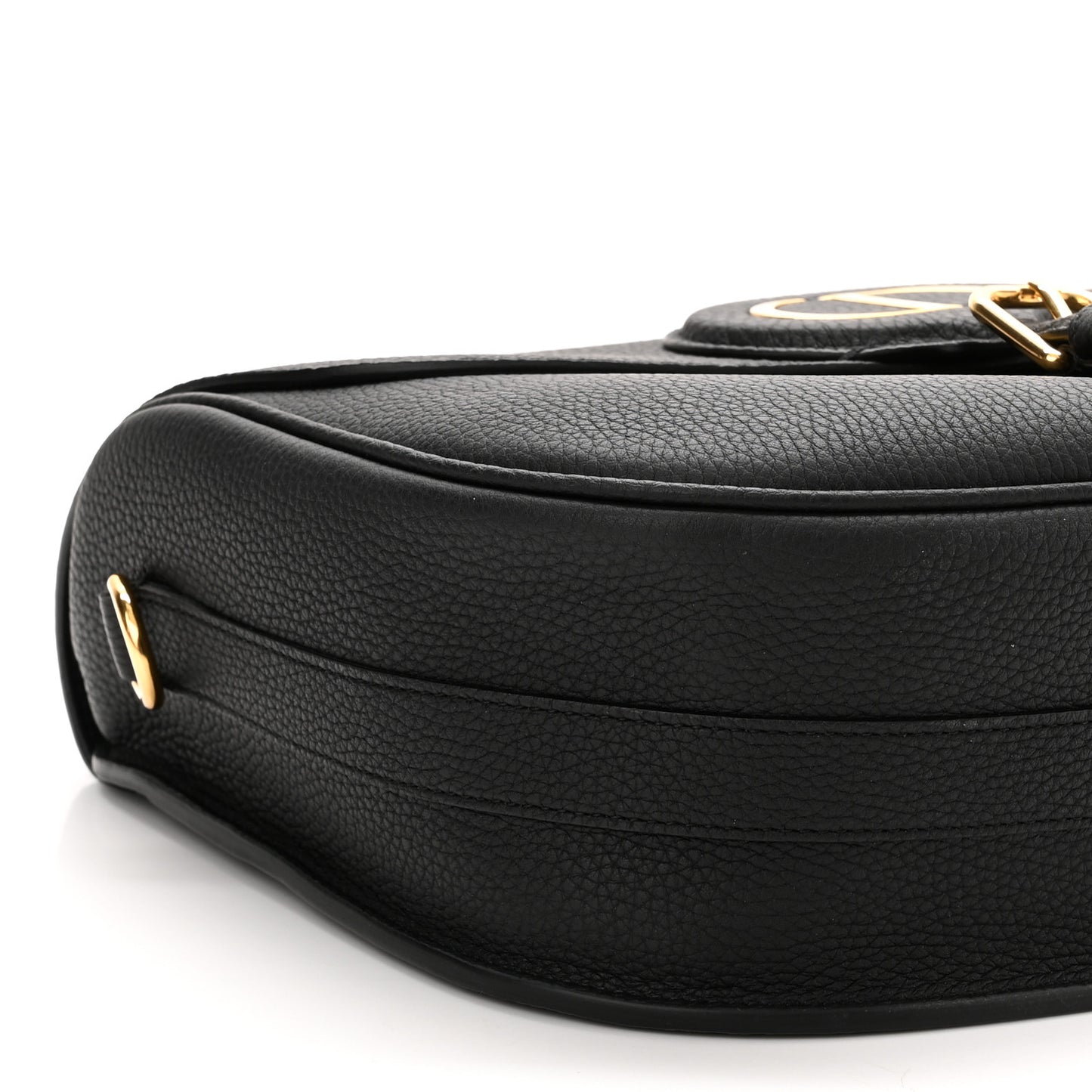 Grained Calfskin Large Bobby Flap Black