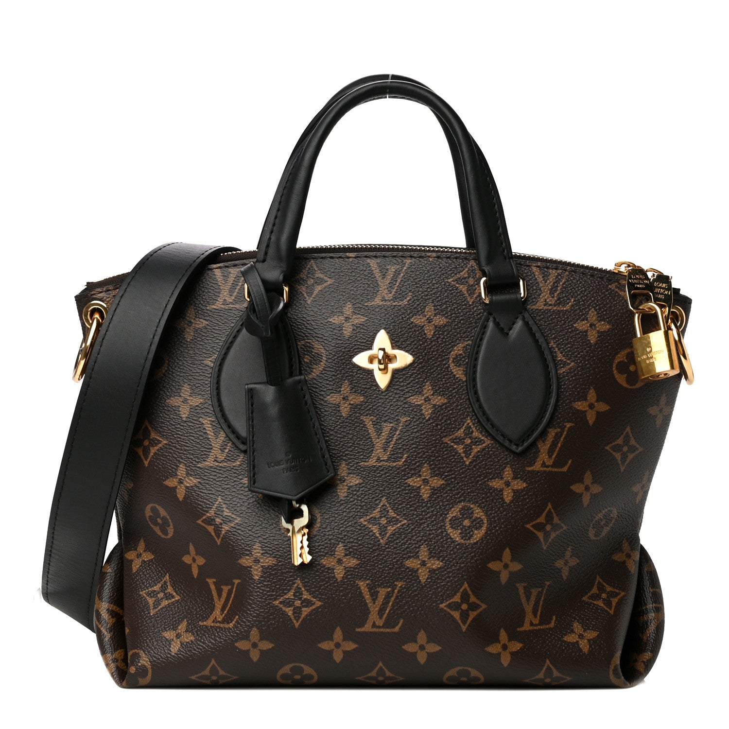 Louis Vuitton Monogram Flower Zipped Tote PM Black 1 of 12