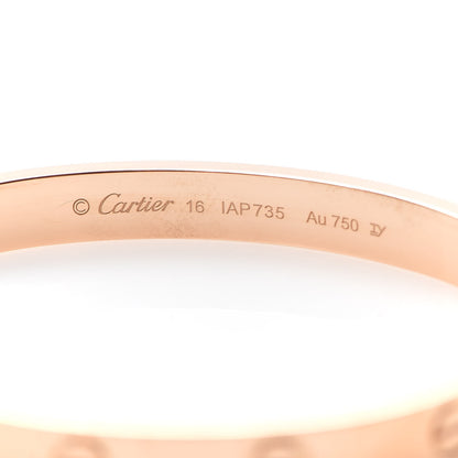 Cartier 18K Pink Gold LOVE Bracelet 16 5 of 7