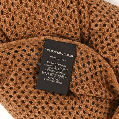 Hermes Cashmere Maille Filet Muffler Camel 3 of 3