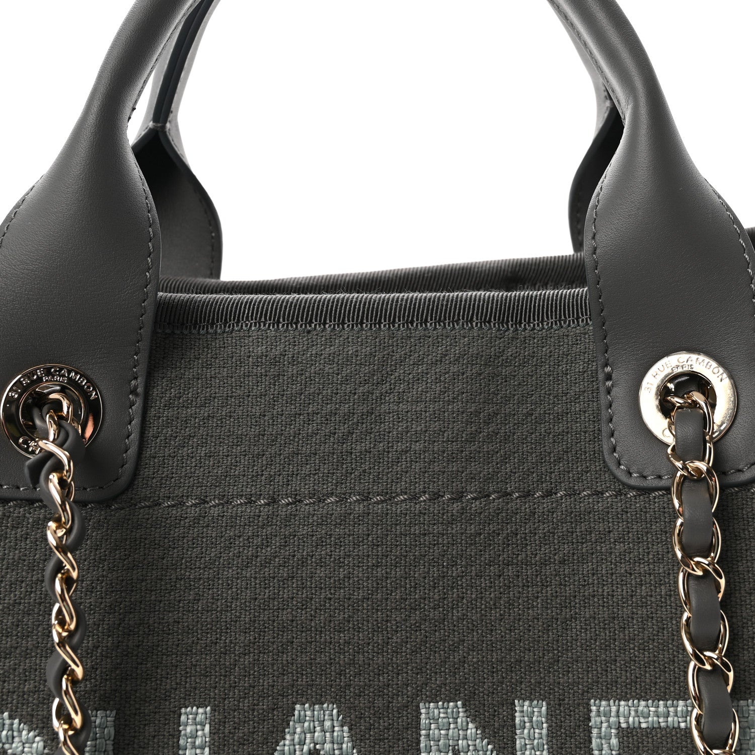 Chanel Mixed Fibers Small Deauville Tote Dark Grey 9 of 11