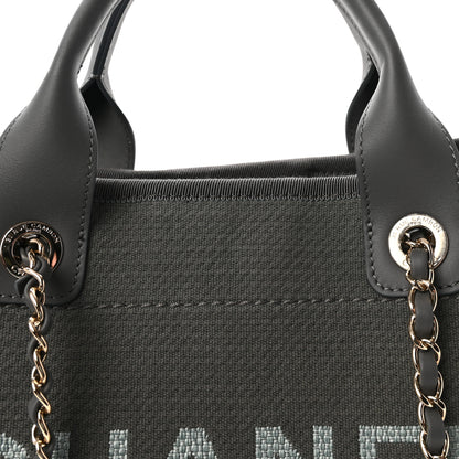 Chanel Mixed Fibers Small Deauville Tote Dark Grey 9 of 11