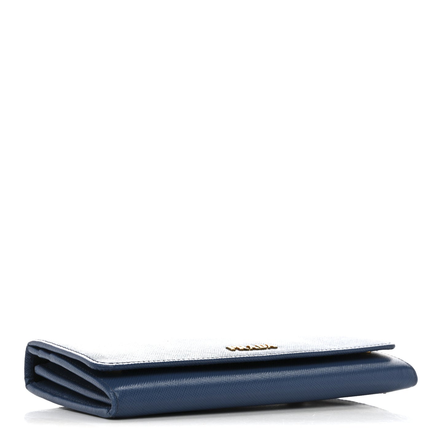 Saffiano Bi-Color Metal Continental Flap Wallet Cobalto Black