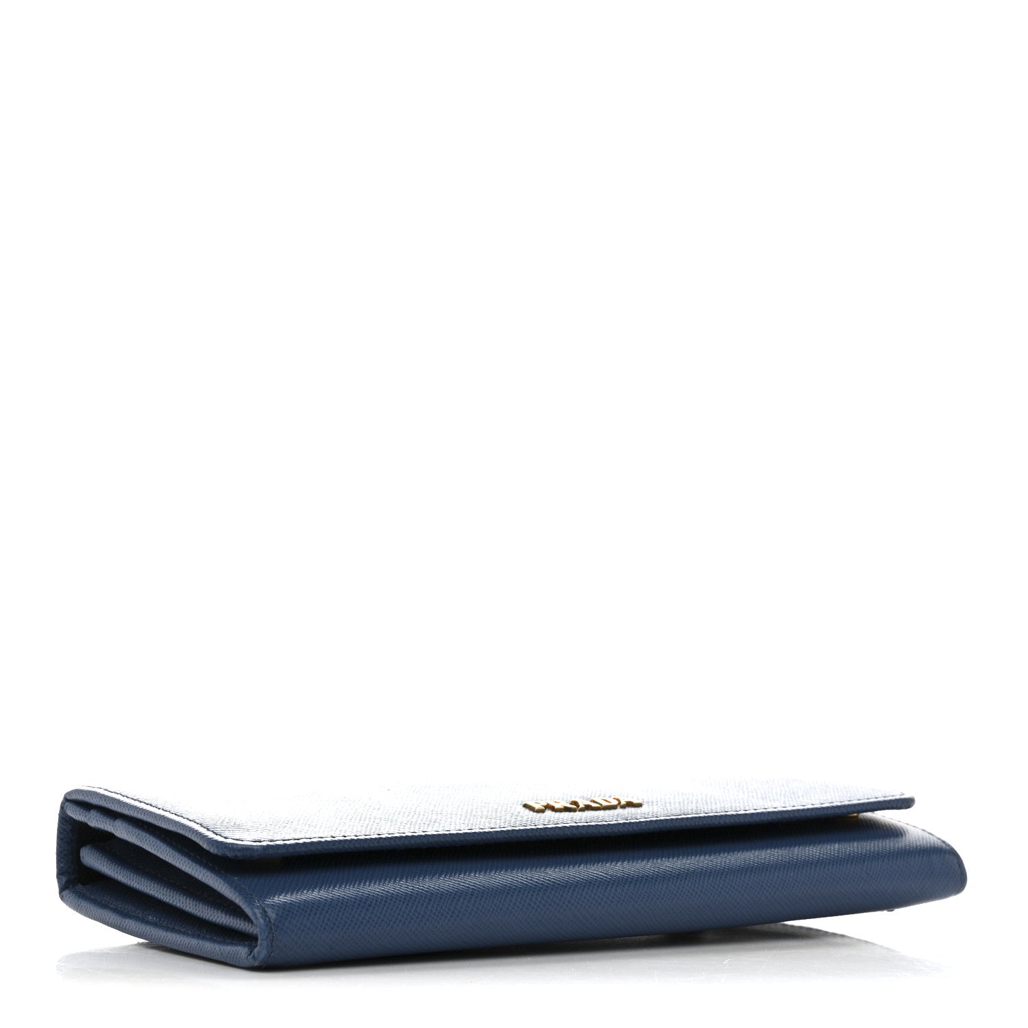 Prada Saffiano Bi-Color Metal Continental Flap Wallet Cobalto Black 4 of 12