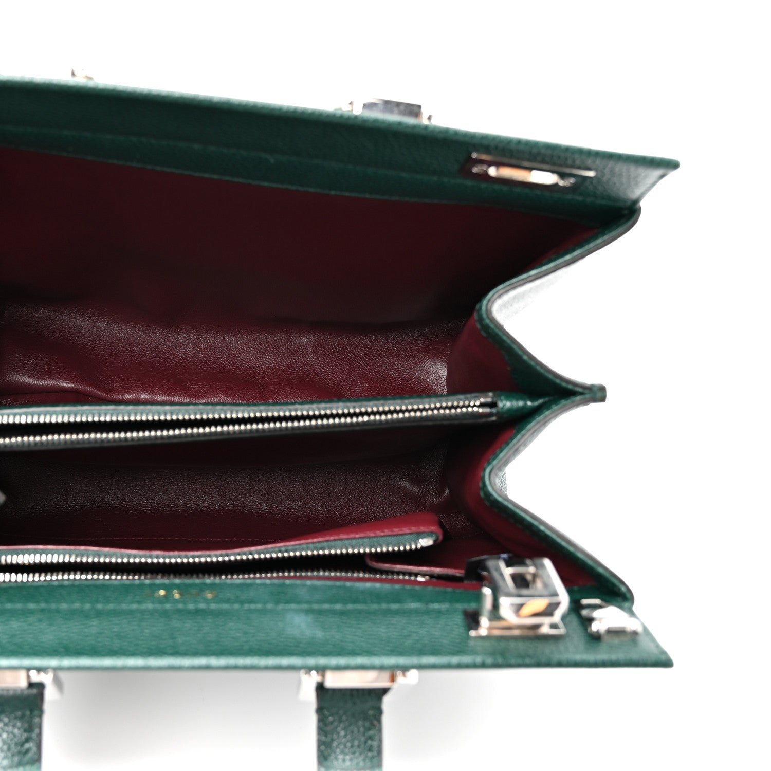 Gucci Grainy Calfskin Small Zumi Top Handle Bag Vintage Green 4 of 10