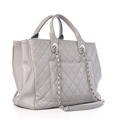 Chanel Caviar Quilted Top Handle Shopping Tote Grey 4 of 18