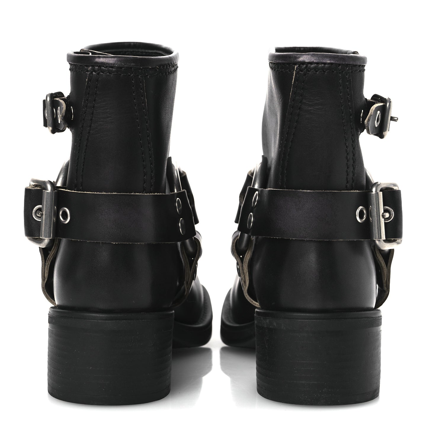 Calfskin Harness Engineer Boots 35 Black