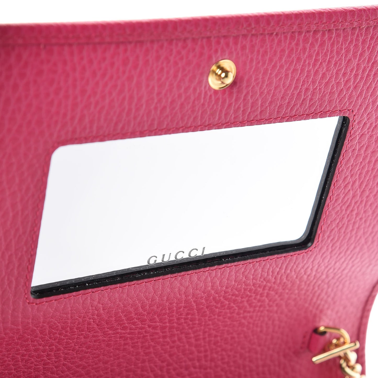 Dollar Calfskin Mini GG Marmont Chain Wallet Box Pink