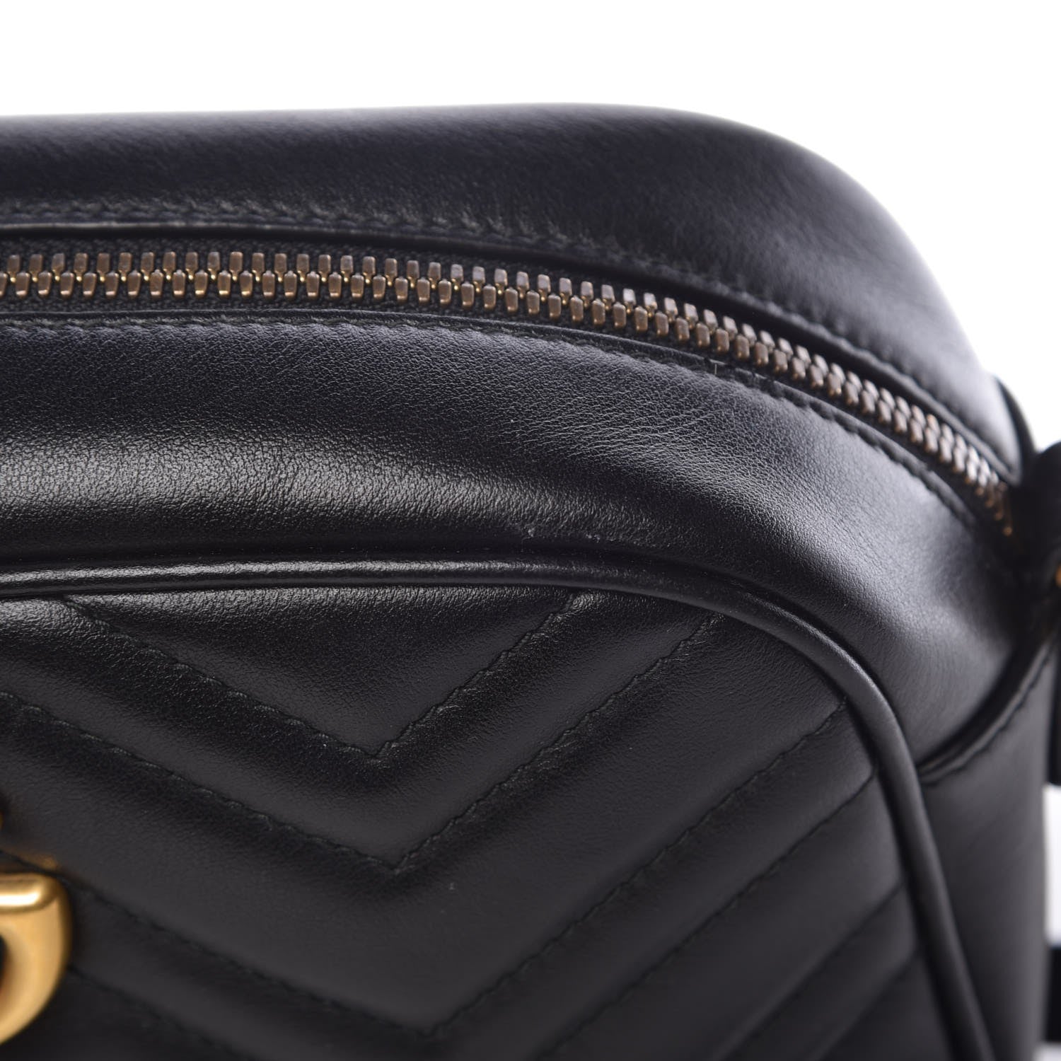 Gucci Calfskin Matelasse Small GG Marmont Chain Shoulder Bag Black 8 of 8