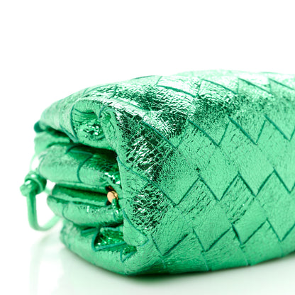 Bottega Veneta Metallic Nappa Intrecciato The Mini Pouch Parakeet 10 of 11