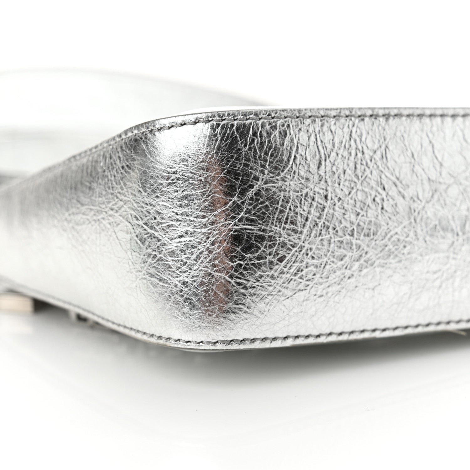 Givenchy Metallic Calfskin Mini Moon Cut Out Shoulder Bag Silver 9 of 10