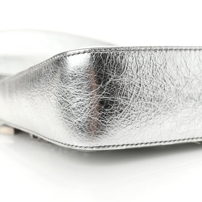 Givenchy Metallic Calfskin Mini Moon Cut Out Shoulder Bag Silver 9 of 10